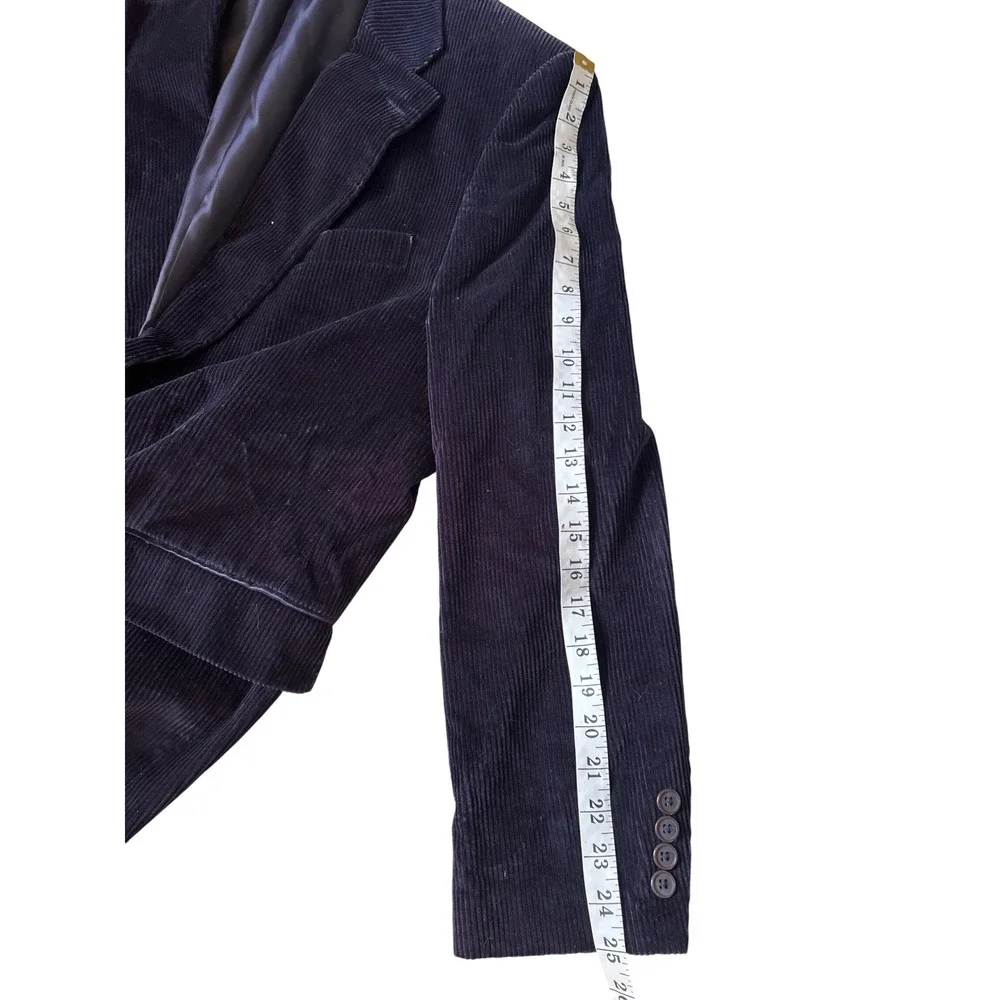 Mens Dark Navy Corduroy Blazer Jacket 42‎ Regular Cotton Single Breasted